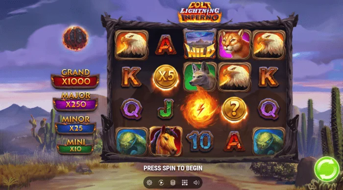 Screen ng laro ng Colt Lightning Inferno